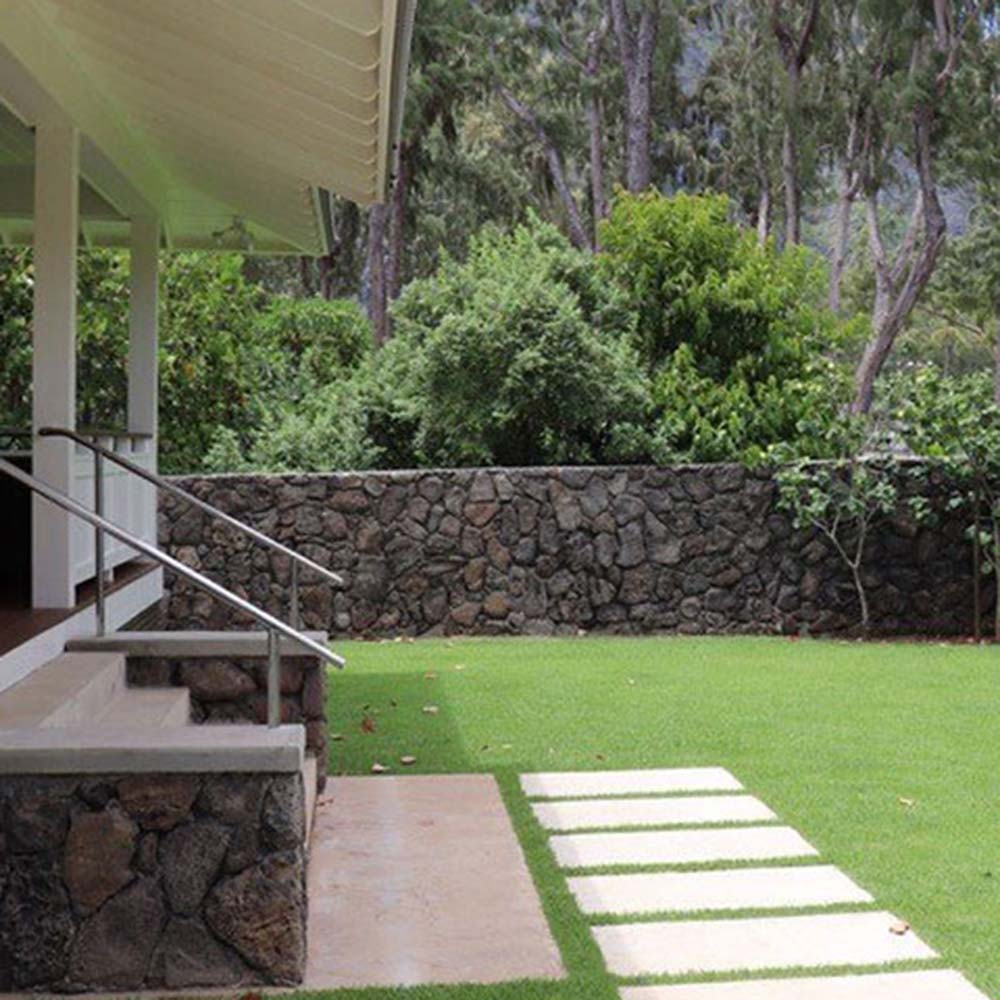 image of nice lawn near stairs to house
