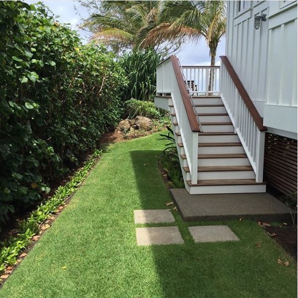 image of mowed grass with stepping stones